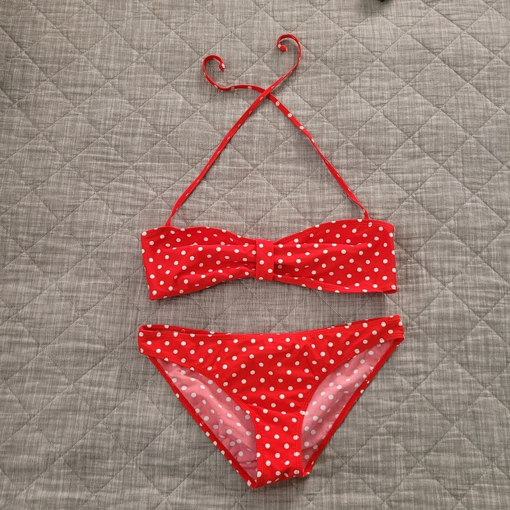 YMI RED POLKA-DOT TWO SWIMSUIT BIKINI